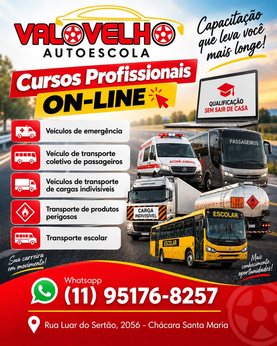 Cursos profissionais on-line Valo Velho